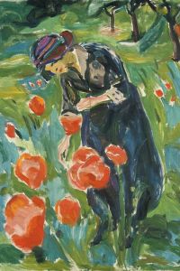 Edvard Munch Donna con papaveri 1918 19