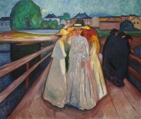 Edvard Munch Frauen auf einer Brücke