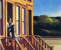 Edward Hopper Lumière du soleil sur Brownstones 1956