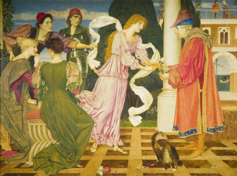 Edward Southall Joseph Beauty Receiving The White Rose From Her Father canvas print