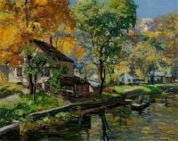 Edward Willis Redfield Canal In Autumn 1912 canvas print