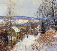Edward Willis Redfield Winter Snow Scene Coppernose Hill 1910 impresión de lienzo