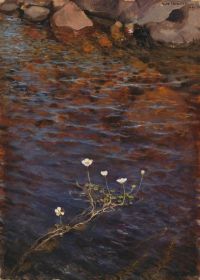 Eero Jarnefelt Pond Water Crowfoot - Pond Weed canvas print