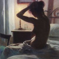 Elin Danielson-gambogi a la cama Levolle - 1897