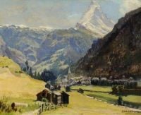 Elwell Frederick William Matterhorn aus Zermatt Schweiz 1939 Leinwanddruck