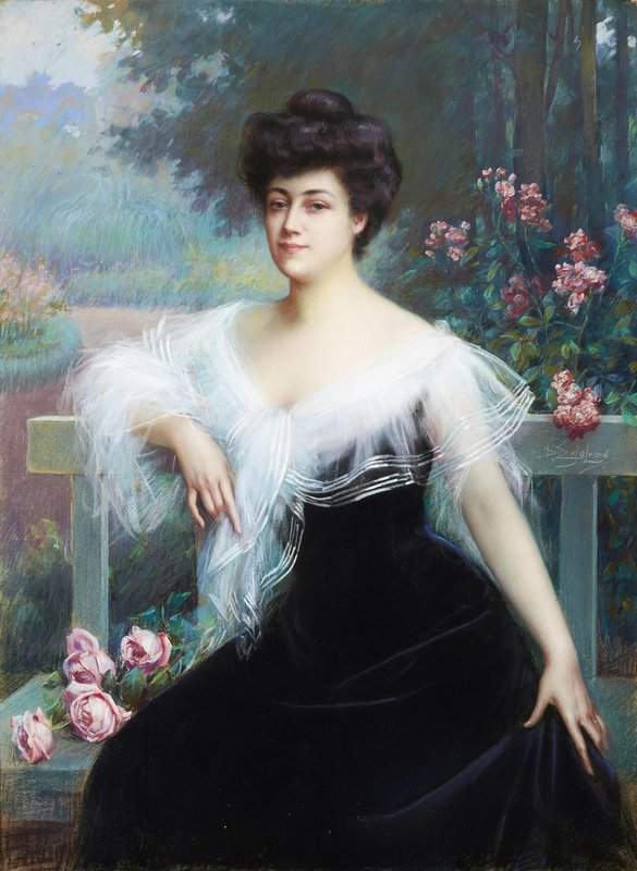 Enjolras Delphin A Portrait Of A Lady Seated In A Park canvas print