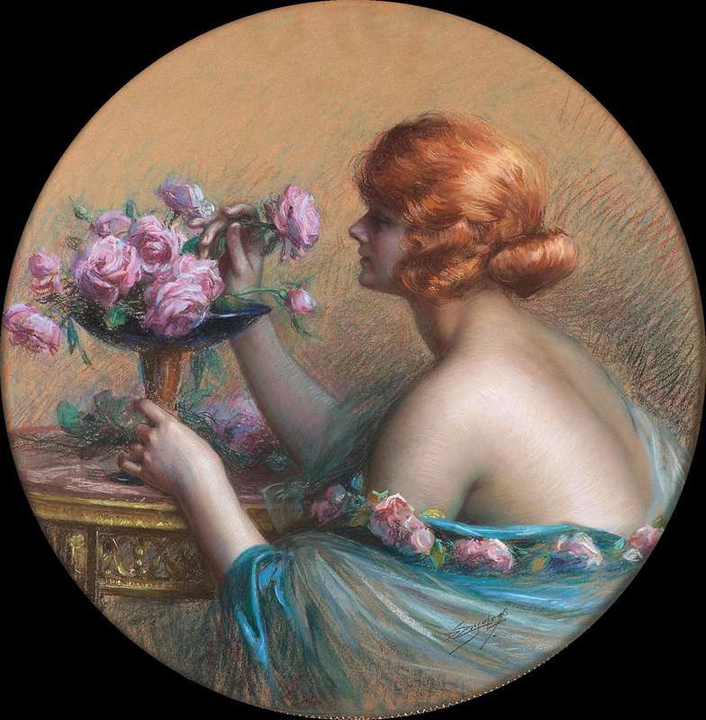 Enjolras Delphin Jeune Femme Arrangeant Les Roses canvas print