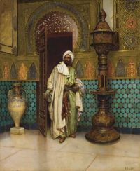 Ernst Rudolf An Arab In A Palace Interior