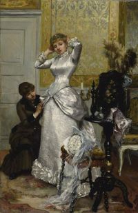 Ernst Rudolf beim Ankleiden der Braut 1882 Leinwanddruck