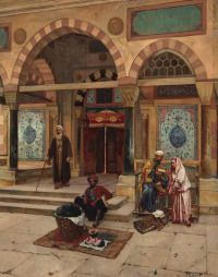 Ernst Rudolf vor der Moschee 1 Leinwanddruck