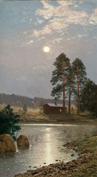 オイゲンタウベ月明かりに照らされた風景