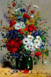 Eugene Henri Cauchois A Bouquet Of Flowers To All Women canvas print