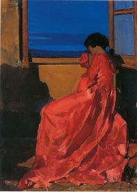 Eugenio Viti Olga In Red canvas print