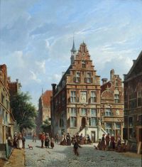 Eversen Adrianus A View Of The City Hall Oudewater