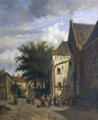 Eversen Adrianus Achter De Westerkerk In Enkhuizen Ca. 1880 canvas print