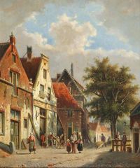 Eversen Adrianus View Of A Dutch Town