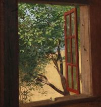 Exner Julius A View From An Open Window canvas print