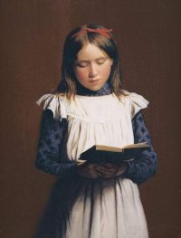 Exner Julius Portrait Of The 13 Year Old Gudrun Reading