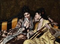 Falero Luis Ricardo Two Women On A Sofa 1887 canvas print