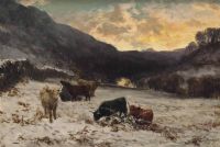 Farquharson David Ein Winternachmittag in Glen Lyon Schottland 1880 Leinwanddruck