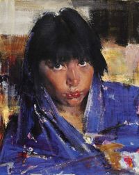 Fechin Nicolai Ivanovich Indian Girl With Blue Shawl Ca. 1927 33 canvas print