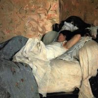 Federico Zandomeneghi in bed - 1878