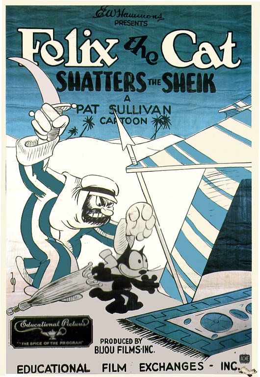 Tableaux sur toile, riproduzione de Felix Il gatto frantuma lo sceicco 1925 poster del film
