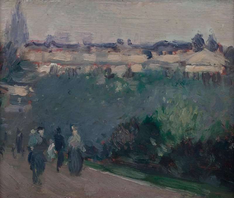 Fergusson John Duncan The Royal Scottish Academy And The Scott Monument From Princes St Gardens Edinburgh Ca. 1902 canvas print