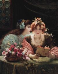 Ferrier Gabriel Whispers In The Library canvas print