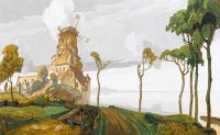 منظر طبيعي جورج دي داتش فيور مع طاحونة هوائية