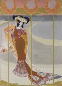Feure Georges De Elegante Sur La Plage Ca. 1901 05 طباعة قماشية