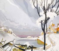 Feure Georges De Winter Landscape With Boats Ca.1900 03 canvas print
