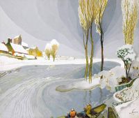 Feure Georges De Winter Landscape With Fishermen Ca. 1920