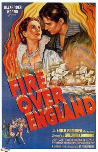 Fire Over England 1937 Movie Poster canvas print