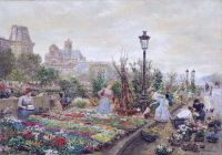 Firmin Girard Marie Francois Le Quai Aux Fleurs Et L H Tel De Ville 1900
