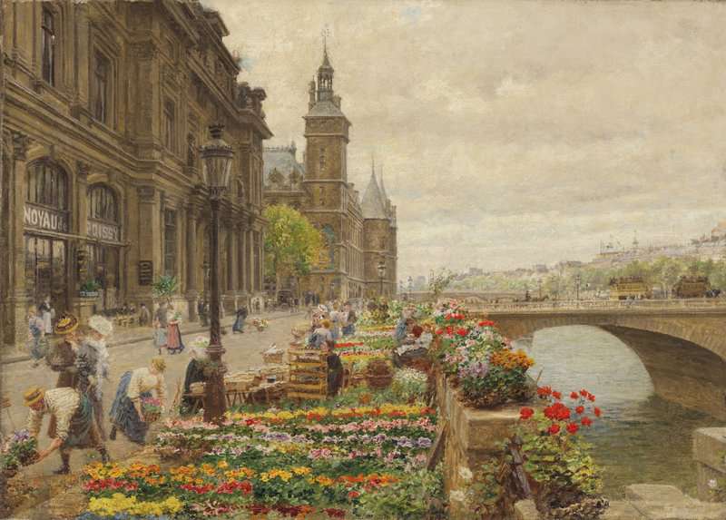 Firmin Girard Marie Francois Le Quai Aux Fleurs Et La Tour De L Horlage 1908 canvas print