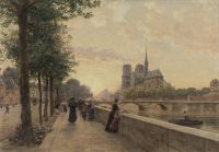 Firmin Girard Marie Francois Le Quai De La Tournelle Paris Ca. 1900 canvas print