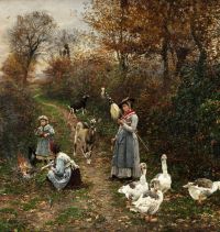 Firmin Girard Marie Francois The Little Goat Keepers