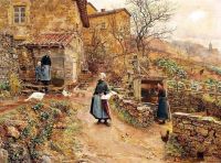 Firmin Girard Marie Francois Young Peasant Girl On Her Way To The Market canvas print