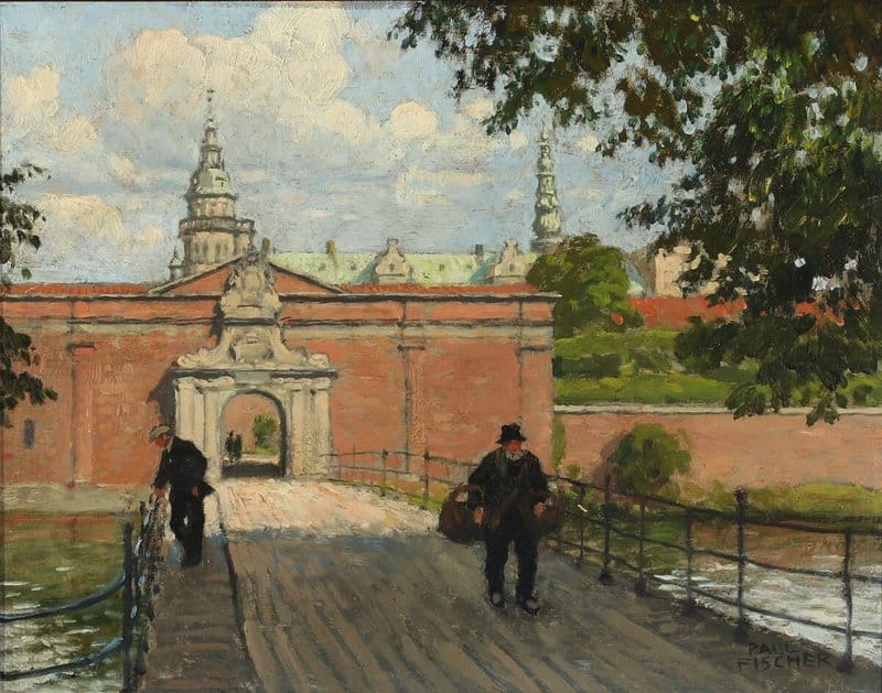 Fischer Paul A View Of The Large Gate At Castle Kronborg canvas print