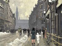 Fischer Paul A Winter Day At Vester Voldgade. In The Background The City Hall Square Copenhagen canvas print