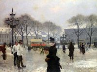 Fischer Paul A Winter S Day On Kongens Nytorv Copenhagen 1888 canvas print