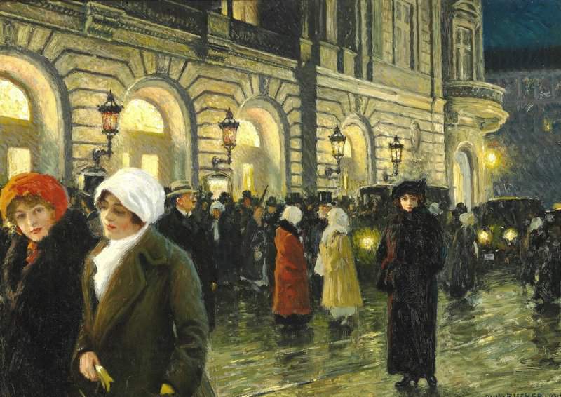 Fischer Paul After The Performance In Front Of The Dagmar Theatre 1915 canvas print
