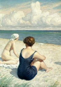 Fischer Paul Bathers On The Beach Falsterbo