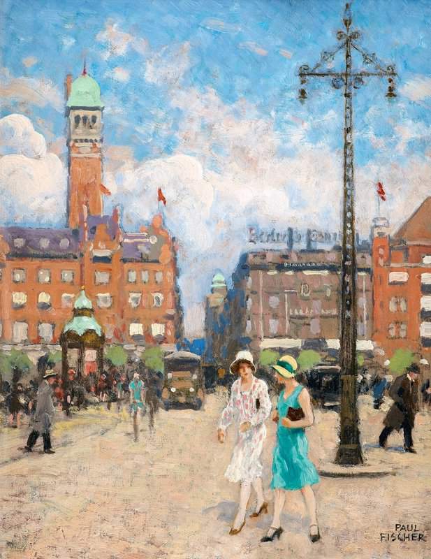 Fischer Paul City Hall Square Copenhagen canvas print