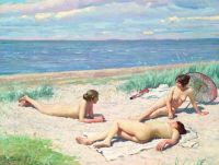 Fischer Paul Girls On The Beach 1 canvas print