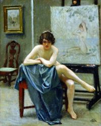 Fischer Paul Seated Model In The Artists Studio canvas print