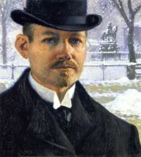 Fischer Paul Selbstportrait Nytorv im Winter 1909