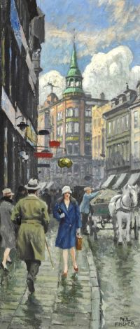 Fischer Paul Street Scene From K Bmagergade Copenhagen canvas print