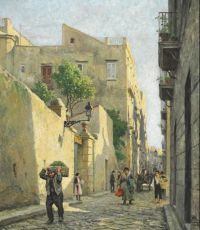 Fischer-Paul-Straßenansicht von Napoli 1922
